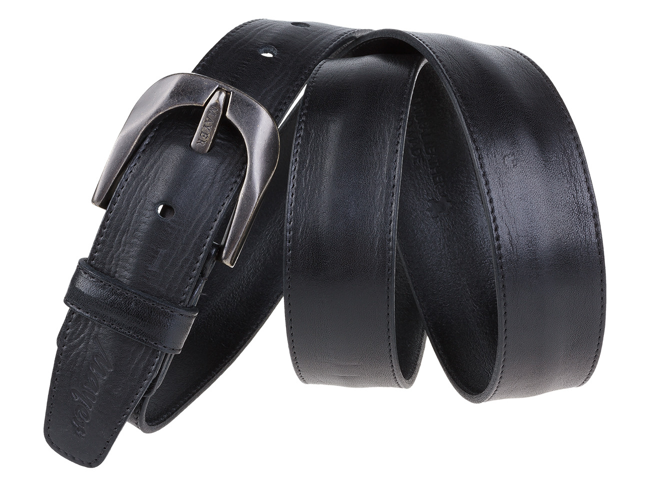 Кожаный черный мужской джинсовый ремень B40-704