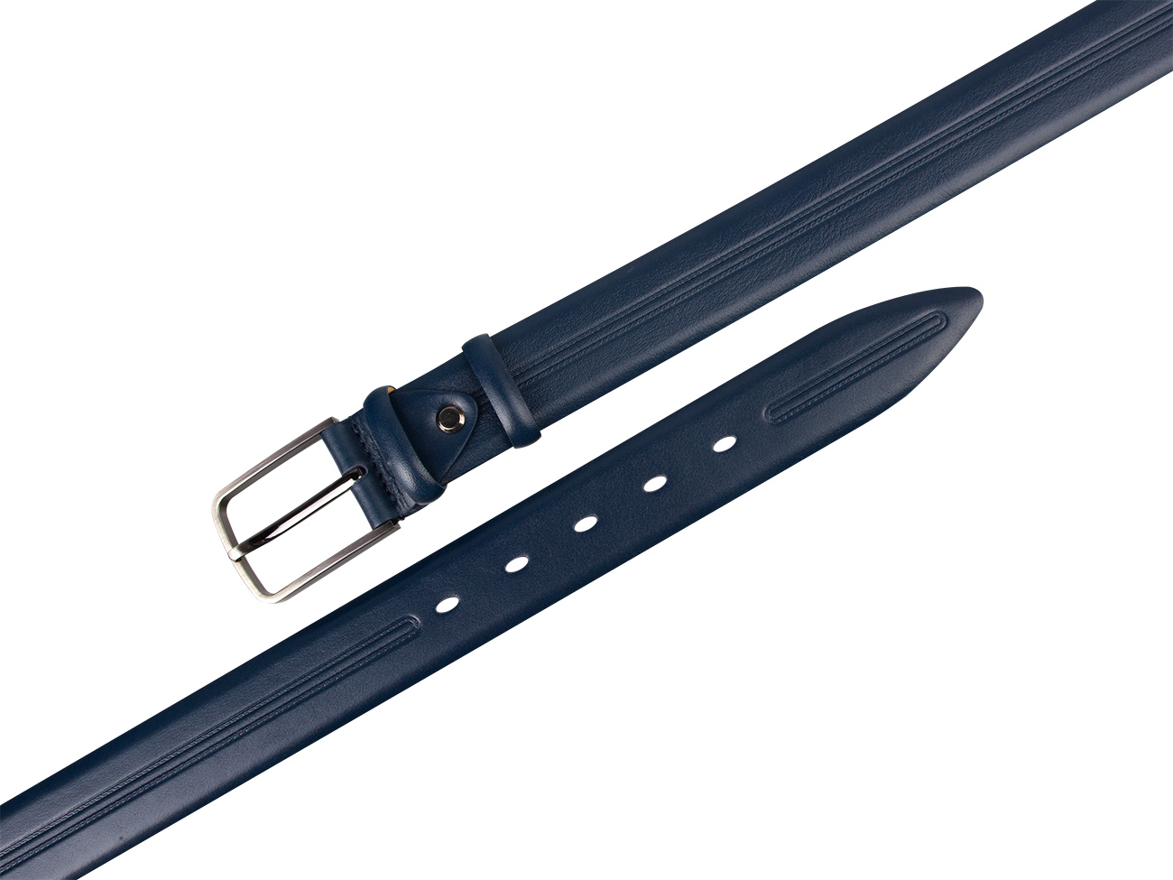Кожаный синий мужской классический ремень DC35-65