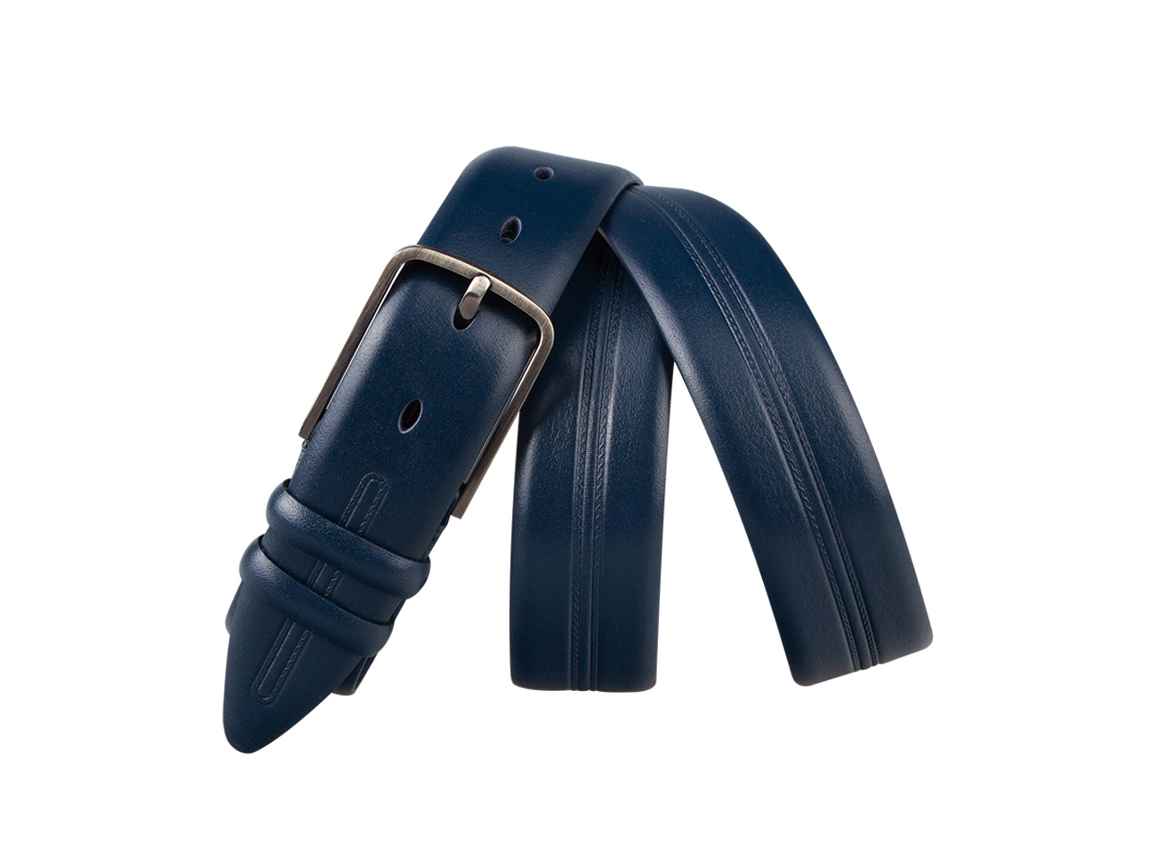Кожаный синий мужской классический ремень DC35-65