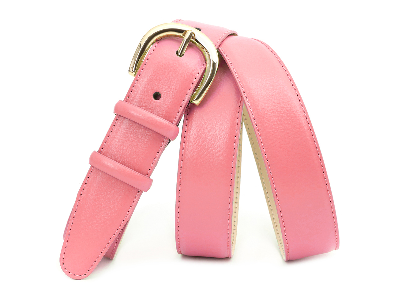 Кожаный розовый женский джинсовый ремень B30-2027 вид 1