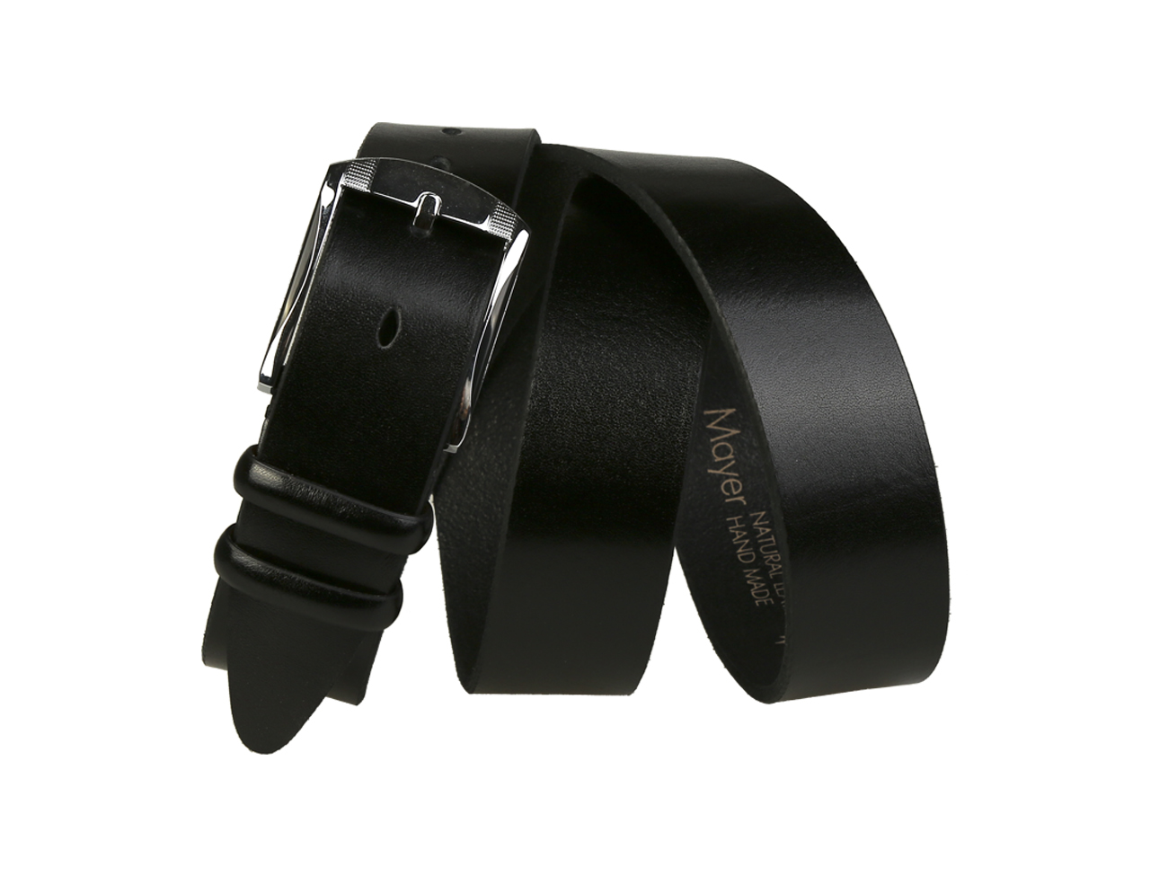 Кожаный черный мужской классический ремень M35-38