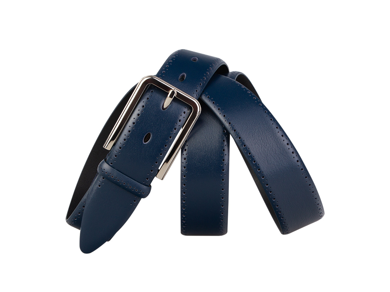 Кожаный синий мужской классический ремень PR35-233