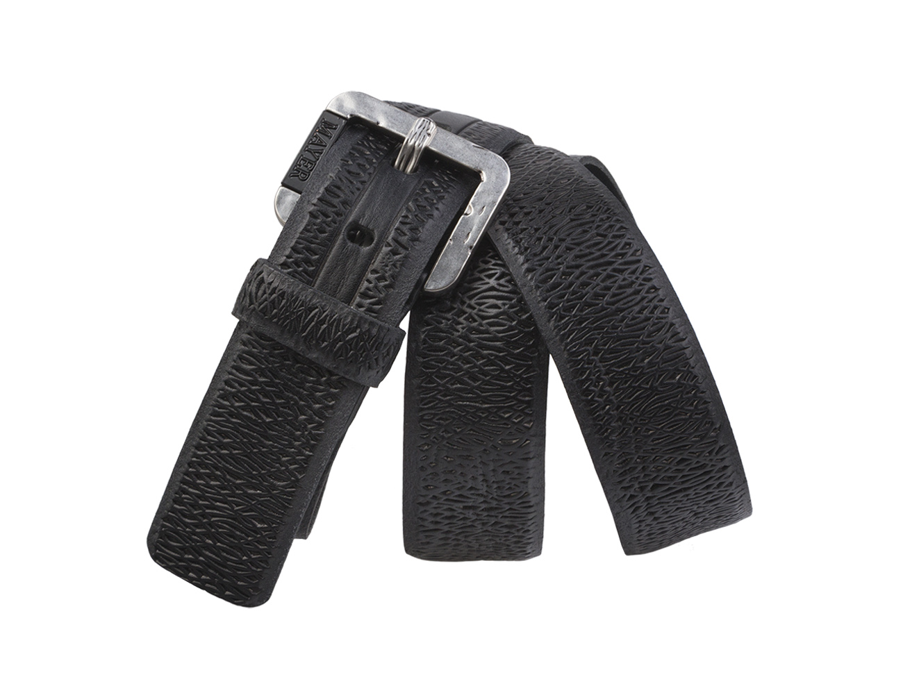 Кожаный черный мужской джинсовый ремень B40-869