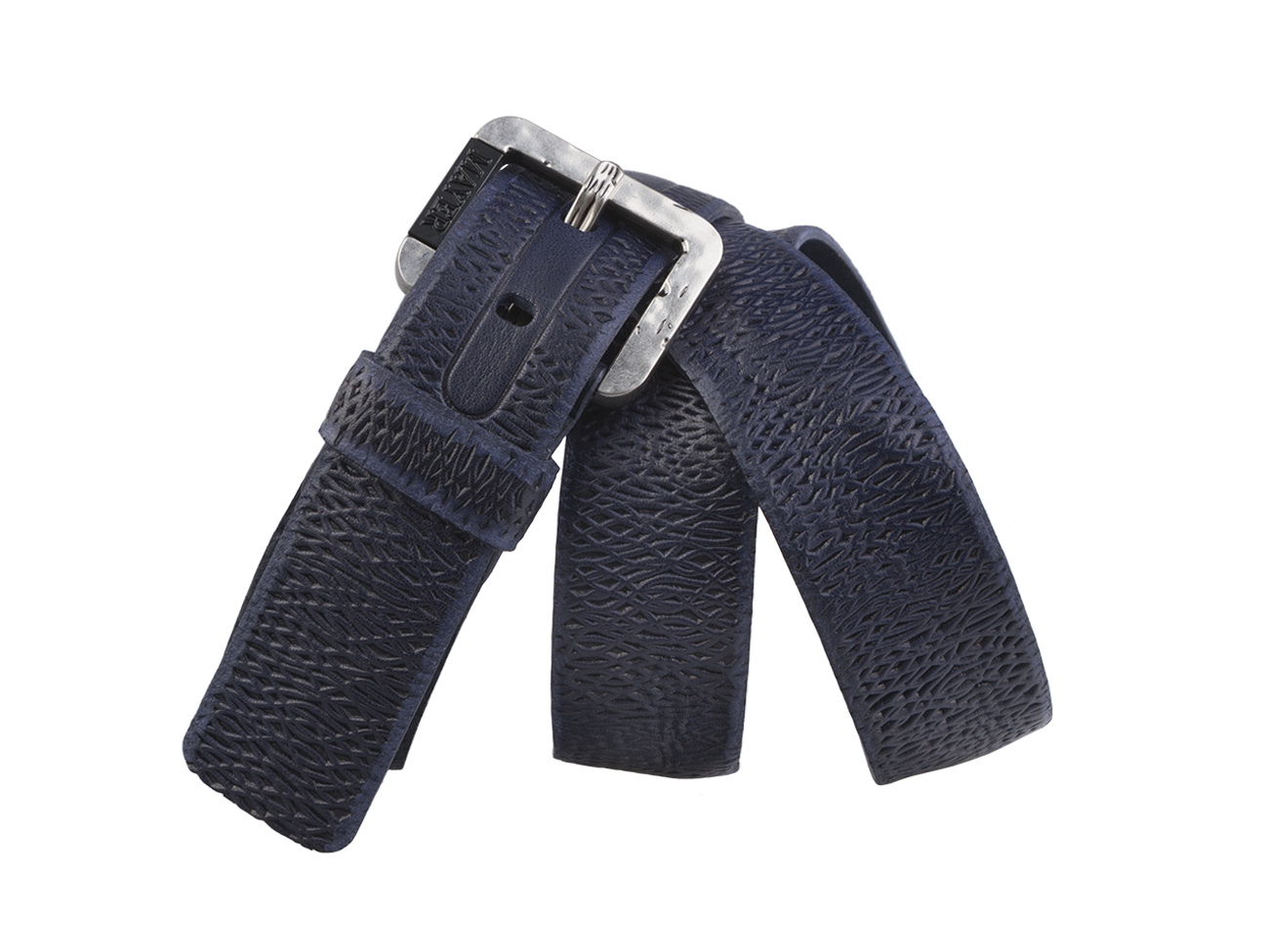 Кожаный синий мужской джинсовый ремень B40-871