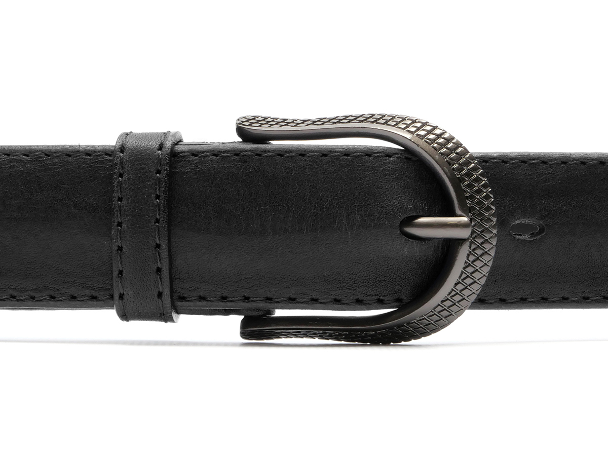 Кожаный черный женский джинсовый ремень B35-2070