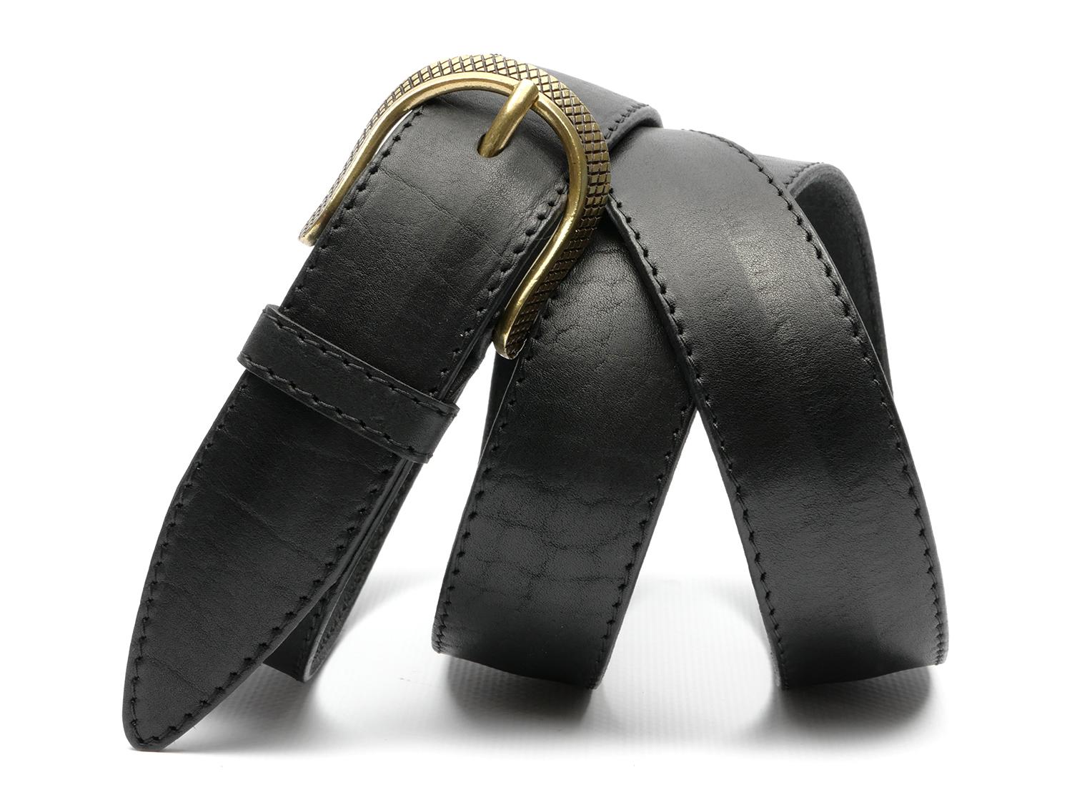 Кожаный черный женский джинсовый ремень B35-2075