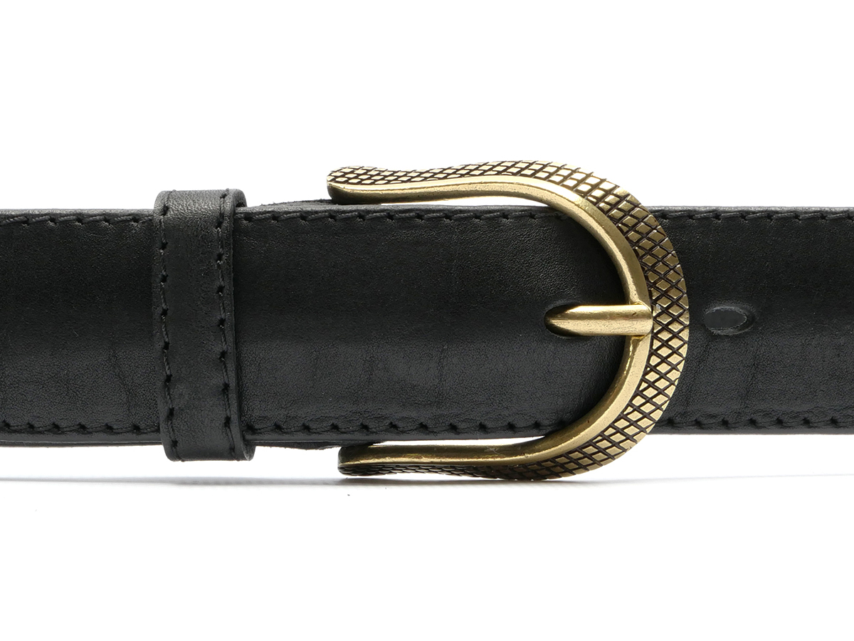 Кожаный черный женский джинсовый ремень B35-2075