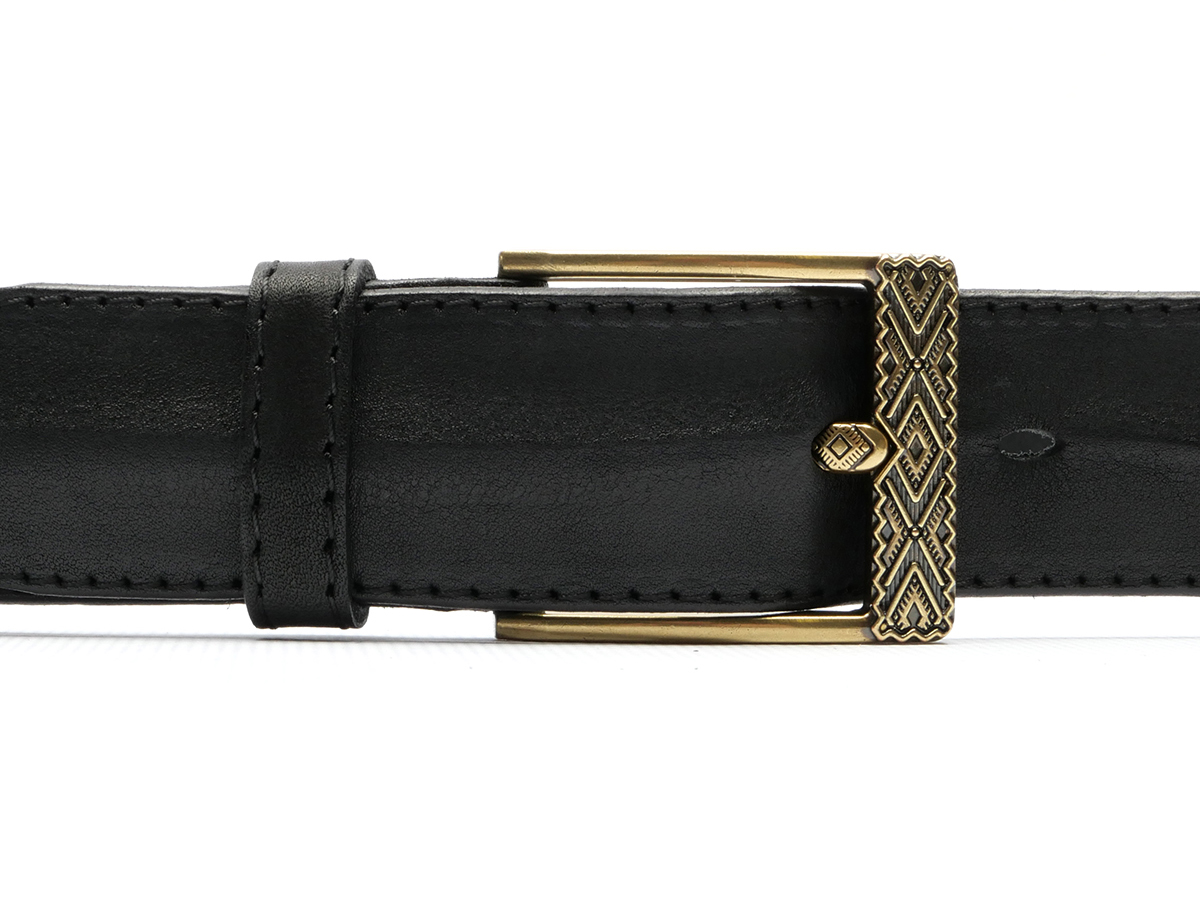 Кожаный черный женский джинсовый ремень B35-2080