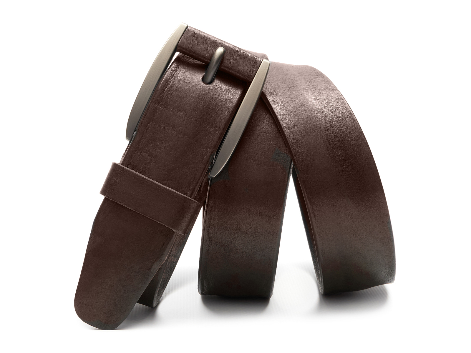 Кожаный коричневый мужской джинсовый ремень B40-2178