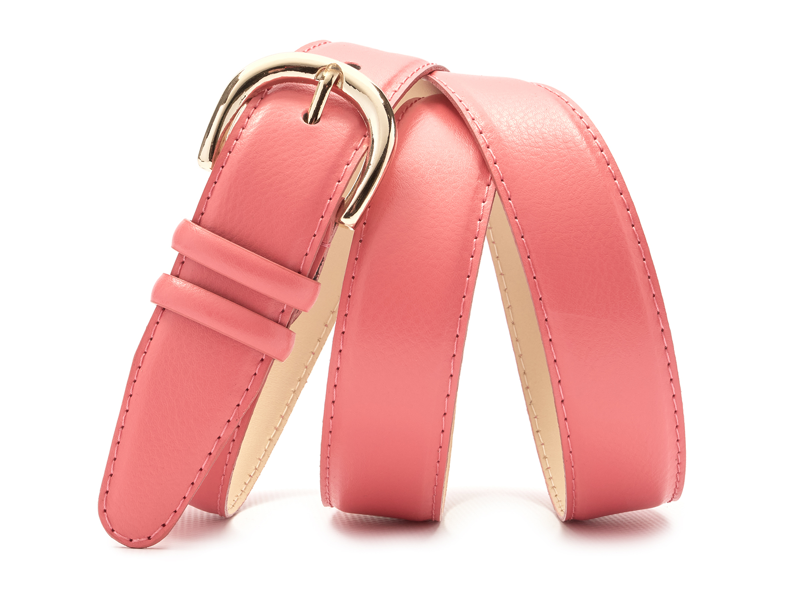 Кожаный розовый женский джинсовый ремень B30-2096
